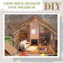 Flutesan 24 Pcs Miniature Dollhouse Wallpaper and Flooring Peel and Stick Mini DIY Self Adhesive Dollhouse Accessories 8.27 x 11.69 Inch (Classic Style)