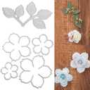 2PCS 3D Rose Flower Metal Die Cuts, Wedding Flower Cutting Dies | Die Cuts for Card Making, Decorative Leaves Metal Cut Stencils for DIY Scrapbooking Crafts Photos Album Embossing Paper