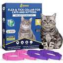 4 Pack Flea Collar for Cats, 32 Months Flea and Tick Prevention for Cats, Waterproof Cat Flea Collar, Natural Cat Flea and Tick Treatment, Adjustable Flea and Tick Collar for Cats Kittens(Pink&Purple)