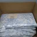 Laura Ashley- King Comforter Set, Cotton Reversible Bedding Set with Matching Sham(s), Farmhouse Home Dcor (Bedford Blue, King)