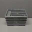 5 x Aujen Silverware Organizer - Expandable Kitchen Drawer Organizer, Adjustable Utensil Organizer, Cutlery Tray for Forks, Knives, Multipurpose Kitchen Organizers and Storage Solution, Grey, Medium