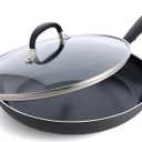 OXO 12 Non-Stick Every Day Frying Pan with Lid, BPA-Free Comfort Grip Silicone Handle, Dishwasher & Oven Safe, PFAS-Free Ceramic Skillet, Black