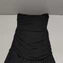 evonvola Women Strapless Tube Mini Dress Bodycon Dress Summer Side Slit Mesh Hem Cocktail Club Party Short Dresses Black, M