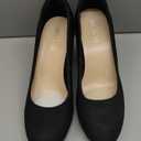 JENN ARDOR Women's Pumps Chunky Heels Platform Shoes Comfort Round Closed Toe Block Heel Pumps Dress High Heeled Office Shoes for Ladies More Than 3 inch Heel (9, Black)