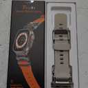 TAURI Silicone for Apple Watch Bands Ultra 3/2/1 49mm [Liquid Silicone Strap + Stainless Steel Metal Connector] Sport Band for iWatch 49mm Adjustable Band Men Women, StarLight