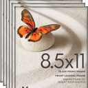 MANTELLO ESSENTIALS 8.5 by 11 picture frame 6 PACK 8.5 x 11 frame Front Loading picture frames 8.5 x 11 Pictures Documents Certificates Diplomas, And More (Black)