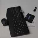 SABLUTE Wireless Keyboard and Mouse Combo, 9 Backlit Effects, Large Print, Wrist Rest, Phone Holder, 2.4G Lag-Free Ergonomic Keyboards, Rechargeable Easy to See Cordless Set for Computer, Laptop, PC (Textured Black)