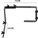 2 x 2 Pack Metal Adjustable Brackets for Window Boxes Heavy Duty Iron Bracket for Deck Railing Planters Box - Black