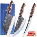 3PCS Butcher Knife Set,Hand Forged Serbian Chef Knife, Meat Cleaver,Boning Knife, Meat Cutting Kitchen Set for Home Cooking BBQ Perfect for Men Women With Gifts Box