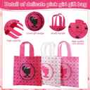 72 Pcs Pink Girl Party Favors Kit Hot Pink Princess Party Supplies 18 Girls Treat Candy Goodie Bags with Handle 18 Heart Sunglasses 18 Crown Headband 18 Acrylic Keychain