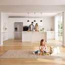 Mumeasy 150" Extra Wide Baby Gate, Play Yard Long Dog Gate for Doorways
Pet Gate Auto Close Walk Thru Door, Adjustable Large Child Safety Fence Gate for House Fireplace Outdoor,6 Metal Panels,White
