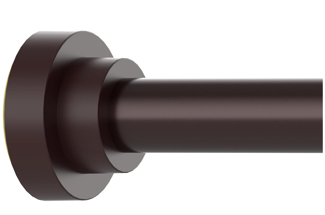 Thestoa Brown Shower Curtain Rod Adjustable 4378 inch, 1"Diameter Spring Tension Curtain Rod No Drill, AntiRust NonSlip Shower Rod for Bathroom Tension Rod