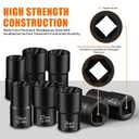 GIREORAN Wheel Lock Removal Kit, 10 Piece Lug Nut Remover, 1/2-Inch-Drive Impact Easy Out Bolt Extractor Socket Set for Removing Damaged, Frozen, Rusted, Rounded-Off Bolts, Nuts & Screws