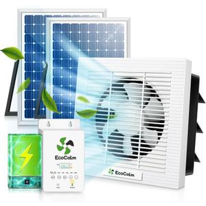Solar Fan 10" with Smart Thermostat and Battery for Greenhouse