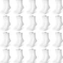 ZERULETS 20 Pairs Toddler Kids Crew Socks - Boys Girls Athletic Mid Calf Cut for School, 1-13 Years (White, S)