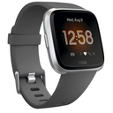 Fitbit Versa Lite Smartwatch,GPS,Charcoal/Silver Aluminum, One Size (S & L Bands Included)