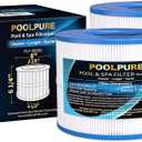 POOLPURE PBF40M Spa Filter Replaces 2018-2024 Wellspring 30 Coreless 10-00282, PBF40M, PBF40, PBF40-M, SD-01389, Bull Frog Spas, 8x6 Hot Tub with Improved Non-OEM End Cap Design, 2pack