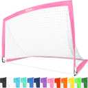 GoSports Portable Soccer Goals for Kids - 13 Color Options - Choose 4 x 3 ft or 6 x 4 ft - Team Tone Pop Up Nets for Backyard