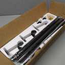 YaFex Heavy Duty Curtain Rods 32-150 Inch, 1 Inch Adjustable Black Curtain Rod for Windows, Extra Long Window Treatment Rods with Aluminium Finials, Easy Installation