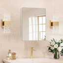 14 x 18 in Medicine Cabinet Mirror,Bathroom Mirror Cabinet with Adjustable Shelves, Aluminum Silver Medicine Cabinets for Bathroom,Vanity Decor,Wall Mounted or Recessed