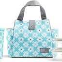 Fit & Fresh Lunch Bag For Women, Insulated Womens Lunch Bag For Work, Leakproof & Stain-Resistant Large Lunch Box For Women With Containers and Matching Tumbler, Snap Closure Westport Bag Aqua