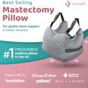 Zomaple Mastectomy Recovery Pillow with Strap, Swirly Gel Pack, Seat Belt Cover & Shower Lanyard Post-Op Essentials, Breast Augmentation/Reduction & Recovery Supplies Washable Cover for Comfort