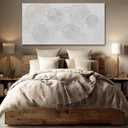 NBAODAN Flower Wall Art White Minimalist Room Decor Abstract Art Wall Decor Textured Living Room Wall Decorations Hand Painted Artwork for Kitchen Home 24x48 Inch