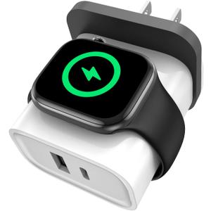3-in-1 Charger for Apple Watch, PD 25W Dual Port Wall Charger Block for iPhone, USB C Fast Charging, Travel Essential Charge for iWatch Ultra/ SE/ 10/ 9/ 8/ 7, iPhone Series 17/ 16/ 15/ 14, Android (White)