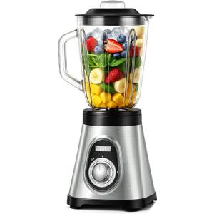 TALIA Smoothie Blender for Ice Crushing & Shakes, 750W Countertop Blenders with 48oz Glass Jar & 6 Stainless Steel Blades, High-Speed Blender for Smoothies Frozen Fruit & Nut Butter