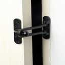 Door Lock Latch for Home & Hotel Security,Brushed Finish Stainless Steel Door Chain Lock,U-Swing Locks Front Door Locks for Kids (Black)