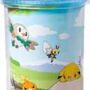 Silver Buffalo Pokemon Snorlax, Pikachu, Eevee, Charmander, Rowlet, Ribombee, Torchic, Hoppip, Pachirisu, Squirtle, Bulbasaur, Scorbunny, Petilil Plastic Tall Cold Cup with Lid And Straw, 20 Ounces