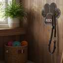 Kathfly Dog Leash Holder for Wall Pet Harness Hanger with 52 Letters Dog Leash Hook Hangers for Wall Cat Collar Organizer for Entryway Pet Loss Gifts Keepsake Home Decor (Double Hook)