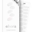 ohora Semi Cured Gel Nail Strips (N Bare Crystal) - Works with Any Lamps, Salon-Quality, Long Lasting, Easy to Apply & Remove - Includes 2 Prep Pads, Nail File & Wooden Stick