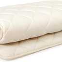 Aircliff Japanese Floor Futon Mattress, Roll Up Tatami Mat, Sleeping Pad, Shikibuton, CertiPUR-US Certified Foam Floor Bed Mattress for Sleeping, Dormitory, Guest Bed, Designed in Japan(White, Full) (Full (80"L x 54"W x 2.5"Th))