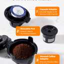 SHARDOR 3 in 1 Coffee Maker, K Cup Coffee Maker Compatible with Ground Coffee & Teas, Single Serve Coffee Machine, 614oz Brew Sizes, 40oz Detachable Water Reservoir, Descale Settings, Red