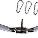 Lat Cable Machine Attachment Curl Pulldown Barbell Revolving Bar, Multi-Exerciser Cable Attachment, Solid Steel Tricep Press Down Bar with Rubber Handgrips & Revolving Hanger (28 Inch Chrome)