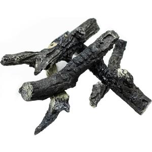 Electric Fireplace Logs, Realistic Synthetic Resin Log Decoration for Indoor Electric Fireplaces Flame w/ 5 Brightness, Thermostat, 750W/1500W, Black