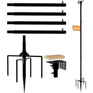 Smart Bird Feeder Pole,79 Inches Tall Bird House Poles for Outdoors,1-Inch Diameter Thickened Heavy-Duty Pole for Bird Feeder,Adjustable Bird Feeder Stand, Slip-Fit Connection