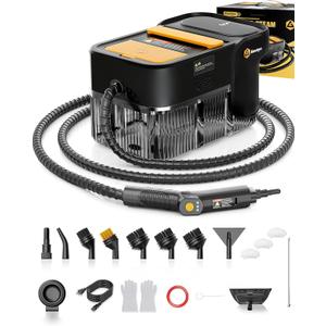 Gautye Steam Cleaner, 3 Level Adjustable Handle, 10s Heat Up, 2.11 Quarts Tank, Handheld Steamer for Cleaning with 18 pcs Accessories, Steam Cleaner for Home for Floor, Dirt, Grease, Grout, Tile, Car