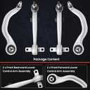 4Pcs Front Forward/Rearward Lower Control Arm Suspension Kit, Compatible with Tesla 3 2017 2018 2019 2020 2021 with Ball Joint, Replace # 104434100D, 104435400A