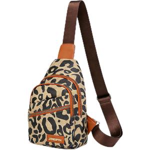 Leopard Print Sling Bag for Women | Anti-Theft, Anti-Theft, RFID Protection, Hidden Back Pocket, Travel & Festivals
