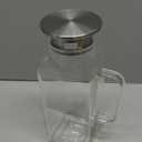2 Quart (2 Liter 68 oz) Square Glass Pitcher with Lid and Spout, Water Pitchers with Handle for Fridge, Borosilicate Glass Carafe for Hot/Cold Drink, Large Jug for Iced Tea, Coffee,Juice,Milk,Beverage
