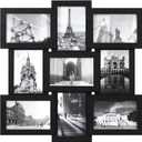 SONGMICS 4x6 Collage Picture Frames for Wall Decor, 9 Pack Family Photo Collage Frame Set for Gallery, Glass Front, Assembly Required, Ink Black URPF029B01