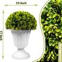 Sunnyglade 2 PCS 17 Artificial Plastic Pine Cone-Shaped Leaves Topiary Ball TreeFaux Potted Decorative Topiary PlantUV Resistant Fake Plant in Pot for Home Gate Indoor Outdoor Patio Office Decor