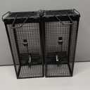 2-Pack Rat Traps Humane Live Mouse Vole Chipmunk Trap Cage for Indoors and Outdoors (Black)