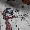 AVOIN colorlife Merry Christmas Snowman Let It Snow Black Throw Pillow Covers, 20 x 20 Inch Xmas Tree Winter Holiday Cushion Case Decoration for Sofa Couch Set of 4