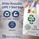 White Reusable LDPE Bags, 20" x 10" x 36", 57 Micron, 100 Count, Super Jumbo