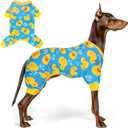 KYEESE Dog Pajamas Comfy Dog Pajamas Large Sized Dogs Velvet Pet Jammies Coat Blue Floating Duck Pets Onesie Comfy Dogs Clothes Stretchy Pets Pjs Boy Girl Clothes Soft Pet Onesie Costume, XXX-Large
