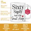 60th Mug, 60th Birthday Gifts for Women, Funny Gift for 60th Woman, 60 Birthday Party Decorations for Her - 60 Gift for Her - Christmas Gifts for Mom, Grandma, Wife 11 oz white