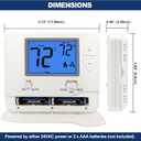 ELECTECK Non-Programmable Digital Thermostat for Home, up to 1 Heat/1 Cool with Large LCD Display, Compatible with Single Stage Electrical and Gas/Oil System, White